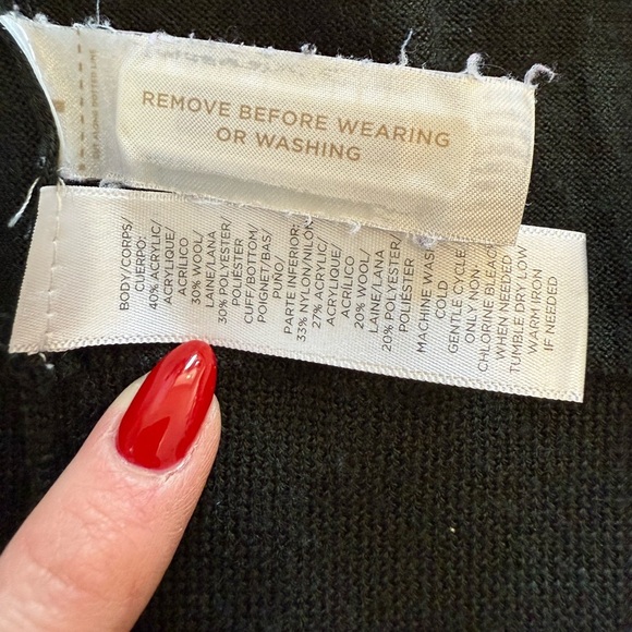 LOFT V-Neck Preppy Academia Cardigan Sweater M Deep Forest Green Wool Blend - Picture 8 of 8